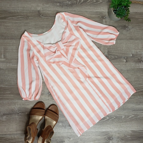 Karlie Dresses & Skirts - Karlie size small pink and white stripe dress